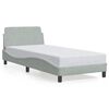 vidaXL Bettgestell "Dover" Hellgrau 90x200 cm Samt
