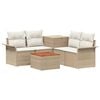vidaXL Sofa Set 6 stk. 4-Sitzanzahl Beige und Cremewei&szlig;