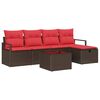 vidaXL Gartensofa-set 6 stk. Braun Poly-Rattan