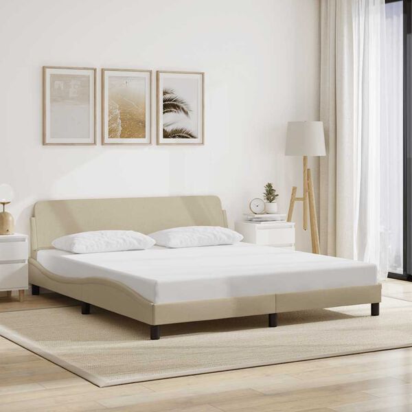 vidaXL Bettgestell "Dover" Creme 180x200 cm Stoff