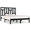 vidaXL Massivholzbett Schwarz 120x190 cm
