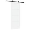 vidaXL Schiebet&uuml;r Wei&szlig; und Schwarz 93 x 232 cm Massives Kiefernholz