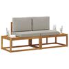 vidaXL Outdoor End Sofa mit Kissen 2 St&uuml;ck Nat&uuml;rlich und Hellgrau