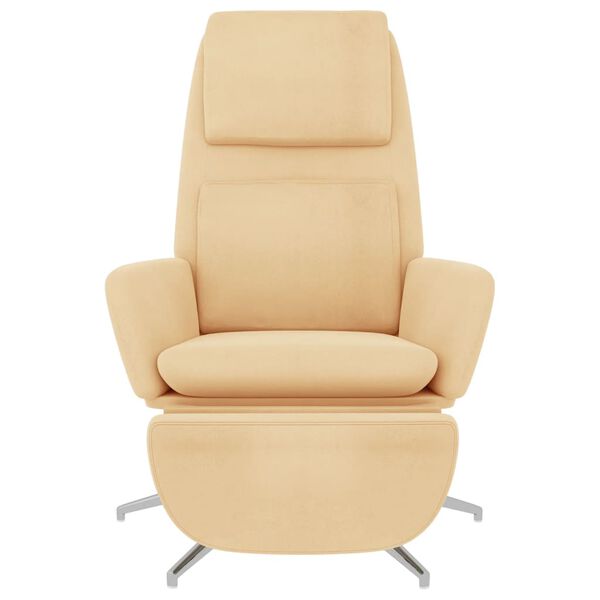 vidaXL Relaxsessel mit Fu&szlig;st&uuml;tze Creme Mikrofasergewebe