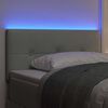 vidaXL LED Kopfteil mit LED-Lichtleisten Hellgrau 90 cm Polyester