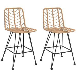 vidaXL Barhocker 2 Stk. 45x56x103,5 cm PE-Rattan und Stahl