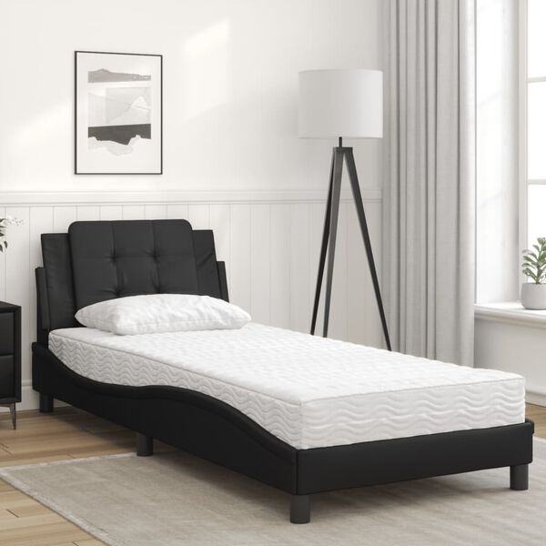 vidaXL Bettgestell ohne Matratze "Zadar" Schwarz 90x190 cm Kunstleder