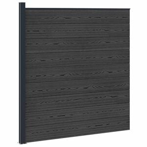 vidaXL zaunset 175 x 186 cm WPC und Aluminium Schwarz