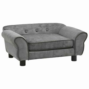 vidaXL Hundesofa Dunkelgrau 72x45x30 cm Pl&uuml;sch