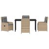 vidaXL Garten Essgruppe 5 pcs Beige und Hellgrau Poly-Rattan