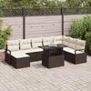 vidaXL Garten-Sofa-Set mit Kissen 9 pcs Braun und Creme