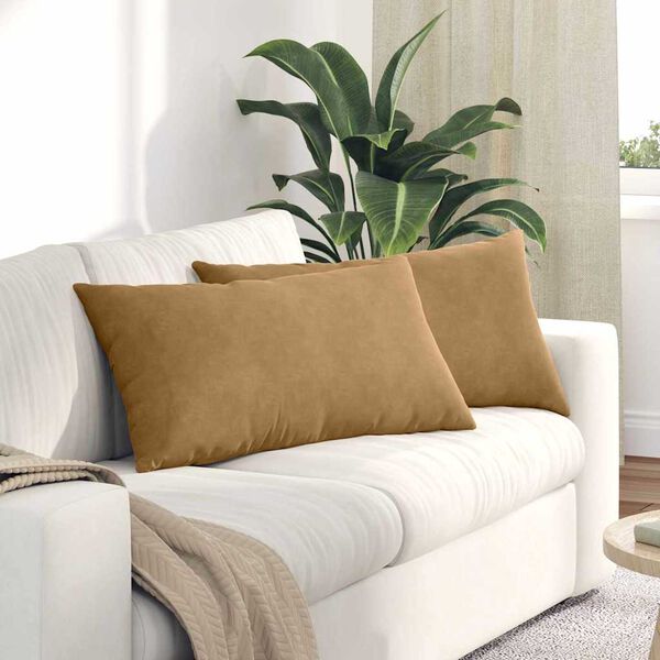 vidaXL Sofakissen 2 St&uuml;ck Braun 80 x 40 cm Cordstoff