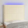 vidaXL LED Kopfteil Creme 80x5x118/128 cm Kunstleder