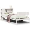 vidaXL Massivholzbett mit Regal ohne Matratze Wei&szlig; 75x190 cm Kiefer