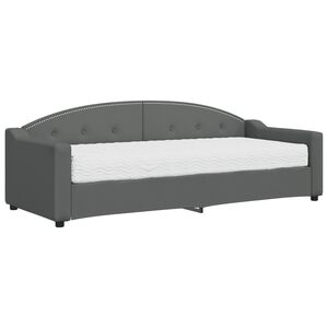vidaXL Tagesbett mit Matratze Dunkelgrau 80x200 cm Stoff