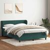 vidaXL Boxspringbett mit Matratze Dunkelgr&uuml;n 160x220 cm Samt