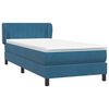 vidaXL Boxspringbett mit Matratze Dunkelblau 100x220 cm Samt