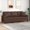 vidaXL 3-Sitzer-Sofa mit Kissen Braun 180 cm Kunstleder