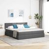 vidaXL Bett mit LED-Lichtleisten Dunkelgrau 180 x 200 cm Stoff