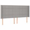 vidaXL Boxspringbett mit Matratze & LED Hellgrau 160x200 cm Stoff