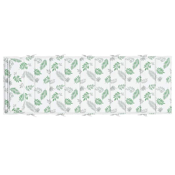 vidaXL Sonnen-Lounger Kissen Wei&szlig; und Gr&uuml;n 180 x 60 x 4 cm