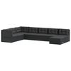 vidaXL 8-tlg. Garten-Lounge-Set mit Kissen Schwarz Poly Rattan