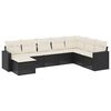 vidaXL 8-tlg. Garten-Sofagarnitur mit Kissen Schwarz Poly Rattan