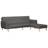 vidaXL Schlafsofa 2-Sitzer mit Fu&szlig;hocker Dunkelgrau Stoff