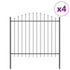 vidaXL Gartenzaun 4 pcs Grau 170 x 190 cm Pulverbeschichteter Stahl