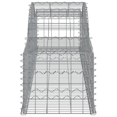 vidaXL Gabionen mit Hochbogen 12 Stk. 300x50x40/60 cm Verzinktes Eisen