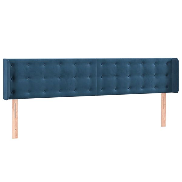 vidaXL LED Kopfteil Dunkelblau 183x16x78/88 cm Samt