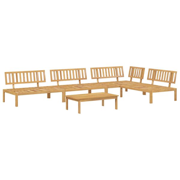 vidaXL Sofa Set mit Kissen Uni 5 pcs Anthrazit Massivholz Akazie