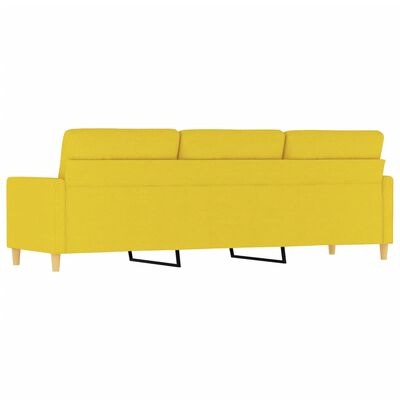 vidaXL 3-Sitzer-Sofa Hellgelb 180 cm Stoff