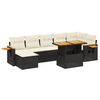 vidaXL 8-tlg. Garten-Sofagarnitur mit Kissen Schwarz Poly Rattan