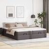 vidaXL Ottoman-Bett mit Matratzen Grau 200x200 cm Kunstleder