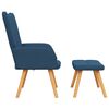 vidaXL Relaxsessel mit Hocker Blau Stoff