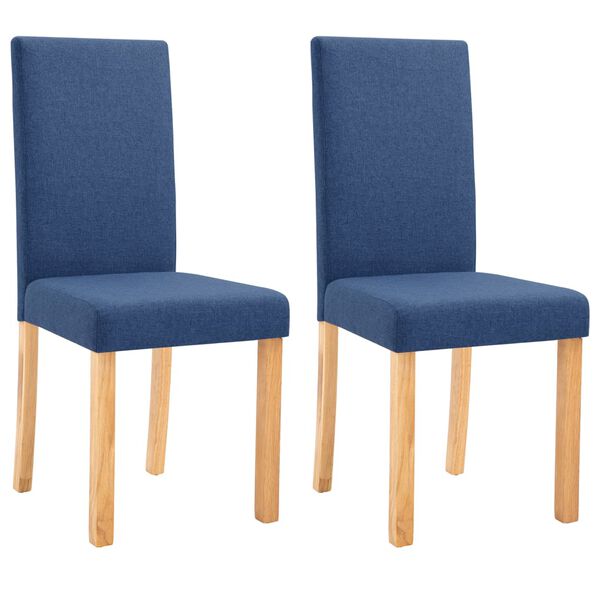 vidaXL Esszimmerst&uuml;hle 2 Stk. Blau Stoff