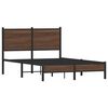 vidaXL Metallbett ohne Matratze Braun Eichen-Optik 120x200 cm