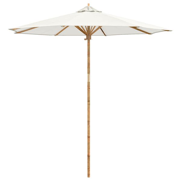 vidaXL Garten-Sonnenschirm Cremewei&szlig; &Oslash; 270 x 260 cm Bambus