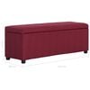 vidaXL Bank mit Staufach 116 cm Weinrot Polyester