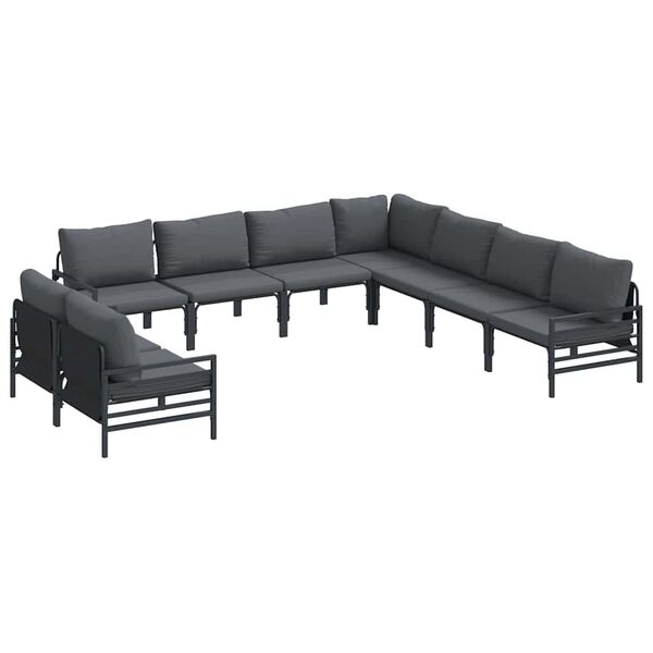 vidaXL Garten-Sofa-Set 9 pcs Anthrazit Stahl
