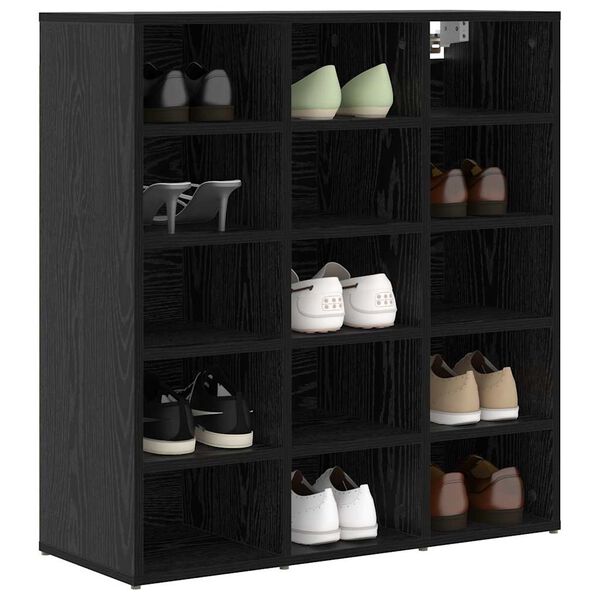 vidaXL Schuhschrank mit Regal Schwarz Eichen-Optik 77,5 x 30 x 83,5 cm