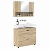 vidaXL Badezimmerm&ouml;bel-Set 2 pcs Sonoma-Eiche Sperrholz und Metall