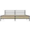 vidaXL Bettgestell Sonoma-Eiche 200x200 cm Holzwerkstoff und Metall