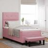 vidaXL Boxspringbett mit Matratze mit Kopfteil Rosa 100 x 200 cm Samt