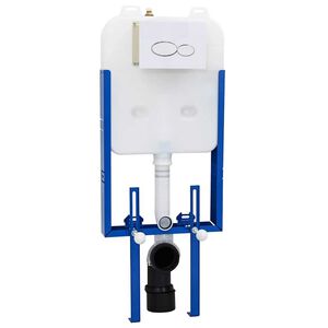 vidaXL Spülkastenrahmen mit Speicher Weiß 50 x 8 x 131 cm Stahl