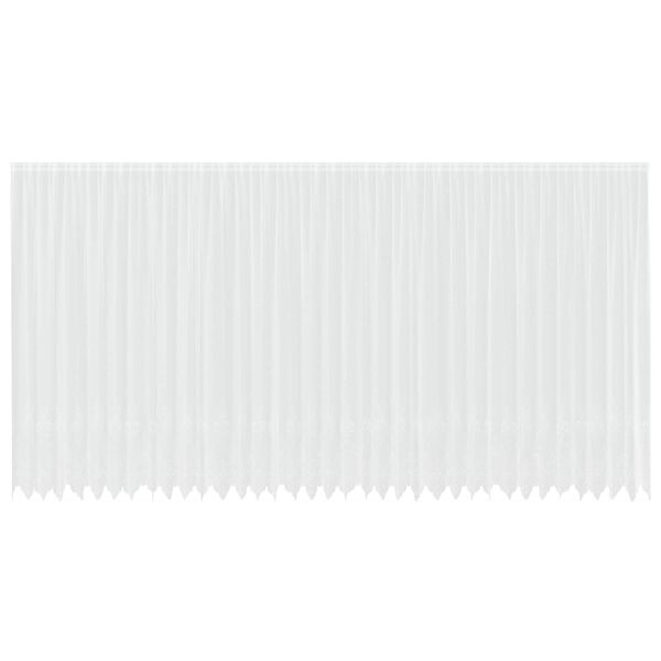 vidaXL Spitzenvorhang mit Vorh&auml;ngen Floral Wei&szlig; 300 x 900 cm Polyester