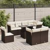 vidaXL 9-tlg. Garten-Sofagarnitur mit Kissen Braun Poly Rattan