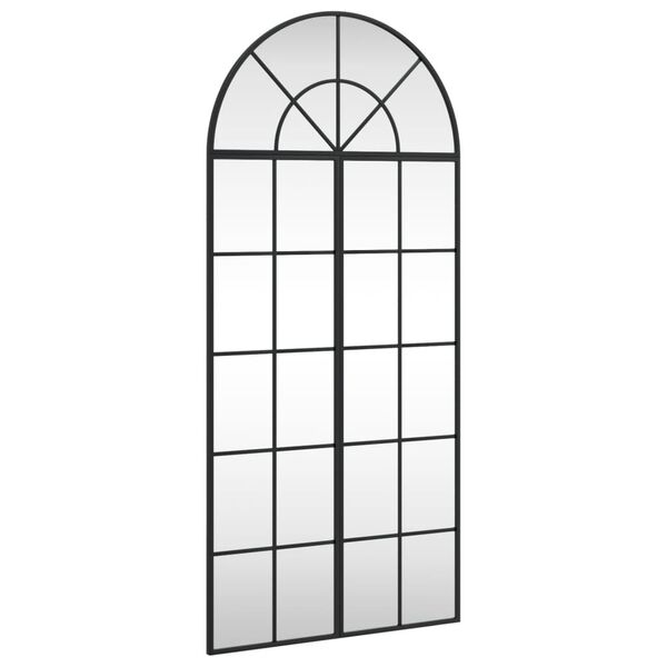vidaXL Wandspiegel Schwarz 60x130 cm Gew&ouml;lbt Eisen