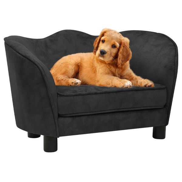 vidaXL Hundesofa Schwarz 66x43x40 cm Pl&uuml;sch